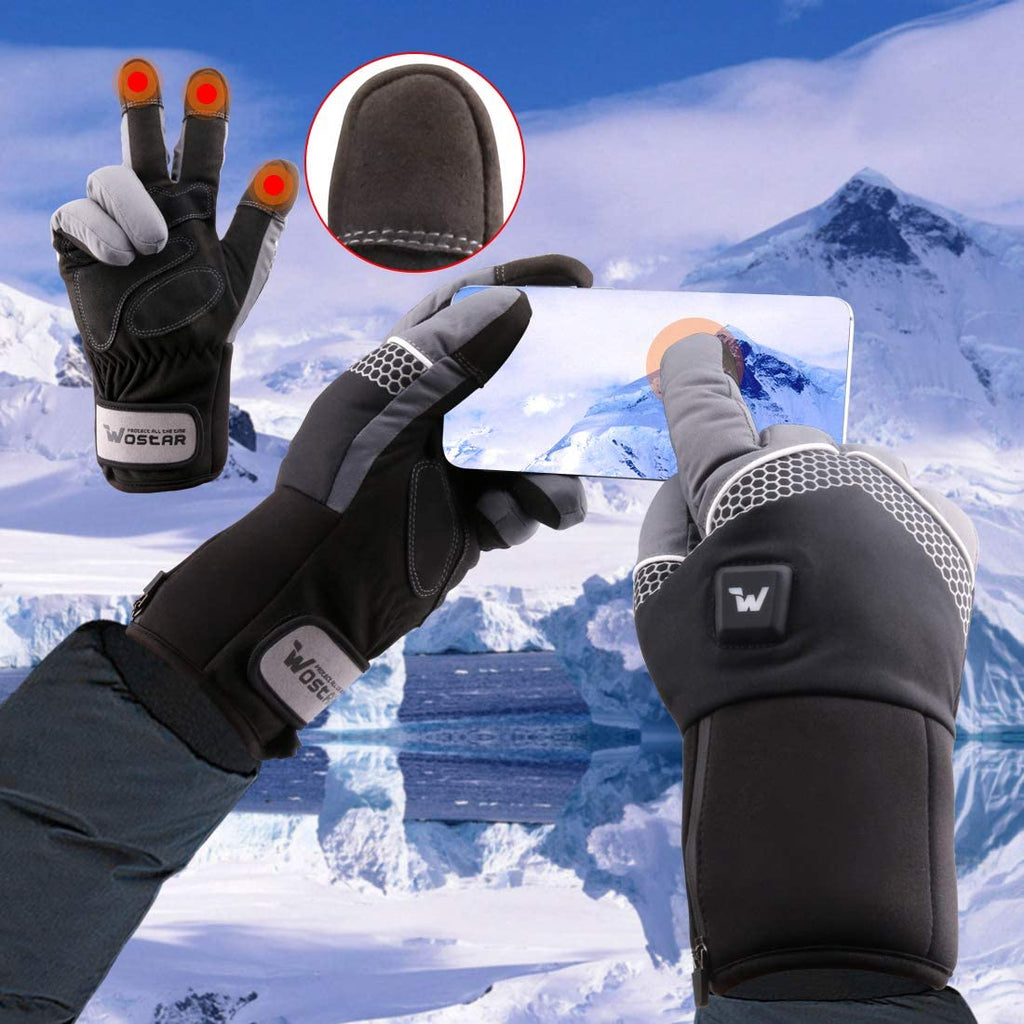 Stay Warm and Connected: Electric Heated Gloves with Touchscreen and 3 Adjustable Heating Levels for Men and Women - Perfect for Skiing, Snowboarding, and Outdoor Adventures!