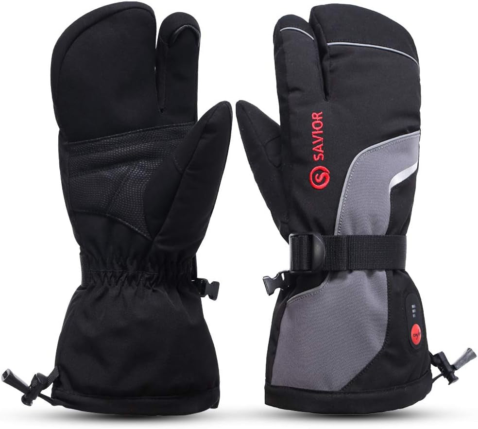 Stay Warm and Connected: Rechargeable Heated Mittens for Men and Women with Touchscreen Capability - Perfect for Skiing, Snowboarding, and Outdoor Adventures!