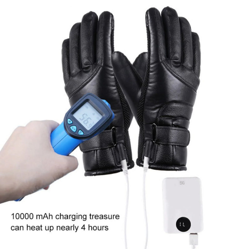 USB Plug Electric Heated Gloves with Touchscreen Finger for Men Women Winter Hands Warmer Thermal Gloves Windproof for Cold Weather Outdoor Activities