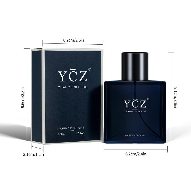 YCZ Midnight Marine Eau De Parfum 50ml - Unisex Ocean Fresh Fragrance with Bergamot, Coconut, and Amber - Perfect Luxurious Gift for Him & Her