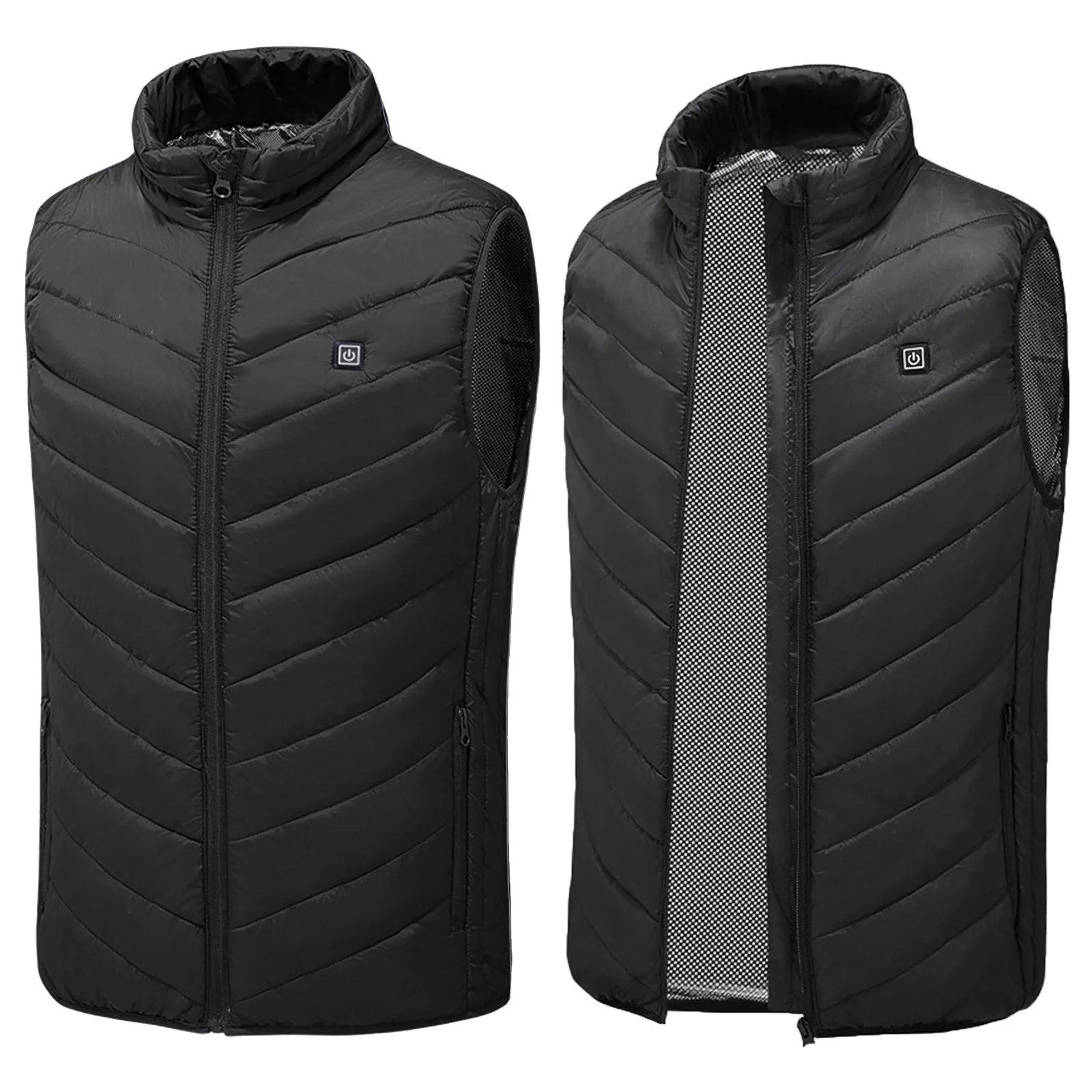 plus Size Heated Vest for Women Men 9 Heating Zones 3 Heat Levels Zip up Quilted Jackets Sleeveless Stand Collar Thermal Padded Coats with Zipper Pockets 2025 Winter Unisex Outerwear
