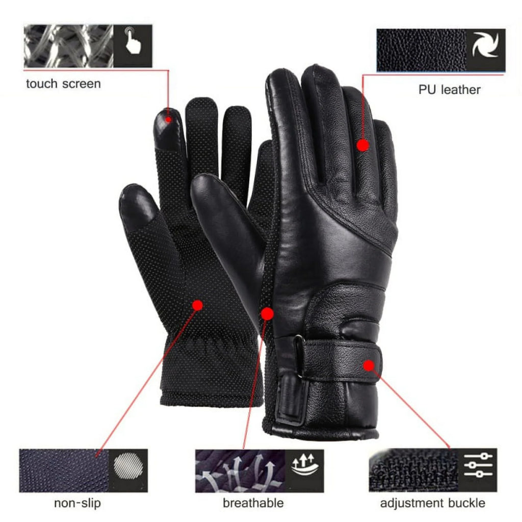 USB Plug Electric Heated Gloves with Touchscreen Finger for Men Women Winter Hands Warmer Thermal Gloves Windproof for Cold Weather Outdoor Activities