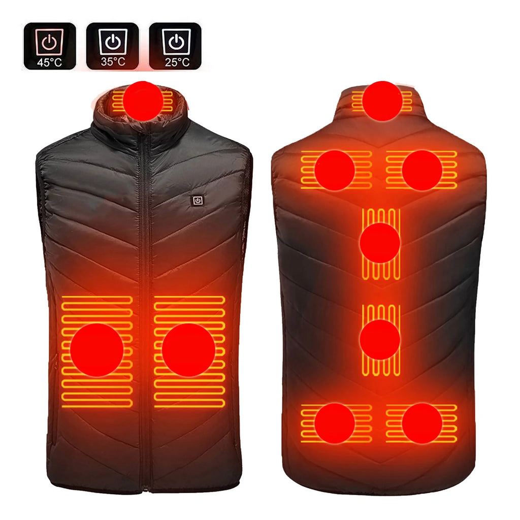 Stay Warm This Winter with Our Plus Size Heated Vest - 9 Heating Zones, 3 Heat Levels, and Stylish Quilted Design!