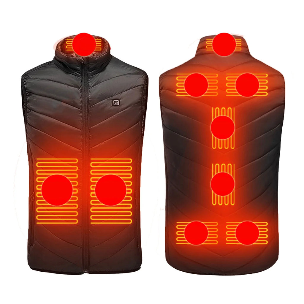 Stay Warm This Winter with Our Plus Size Heated Vest - 9 Heating Zones, 3 Heat Levels, and Stylish Quilted Design!