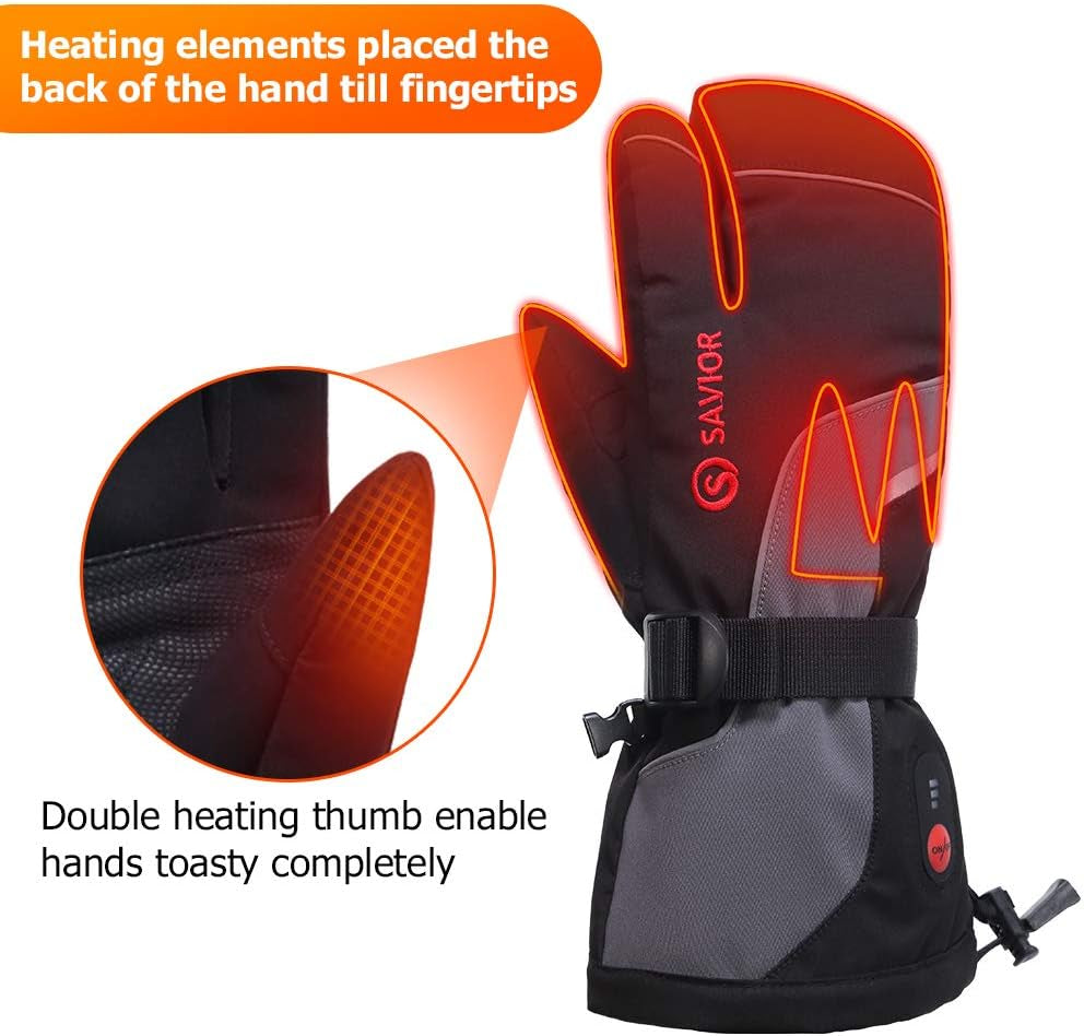 Stay Warm and Connected: Rechargeable Heated Mittens for Men and Women with Touchscreen Capability - Perfect for Skiing, Snowboarding, and Outdoor Adventures!