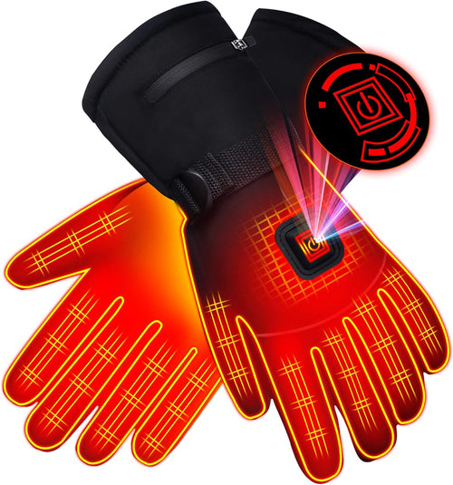 Electric Rechargeable Battery Heated Gloves - Waterproof Touchscreen for Outdoor Sports, Hiking, Skiing, Running, Work